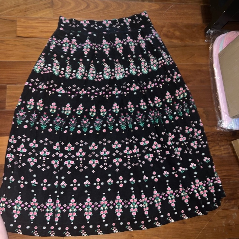 Floral Black Skirt